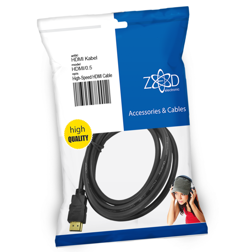 HDMI kabal ZED electronic 0.5 met HDMI kabal ZED electronic 0.5 met