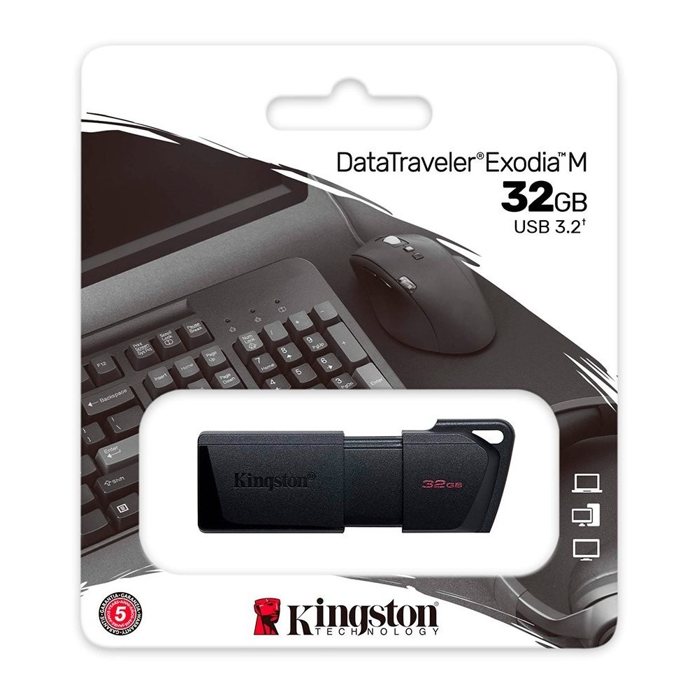 Kingston 32GB DataTraveler Exodia M USB slider cap USB 3.2 Gen2, black Kingston 32GB DataTraveler Exodia M USB slider cap USB 3.2 Gen2, black