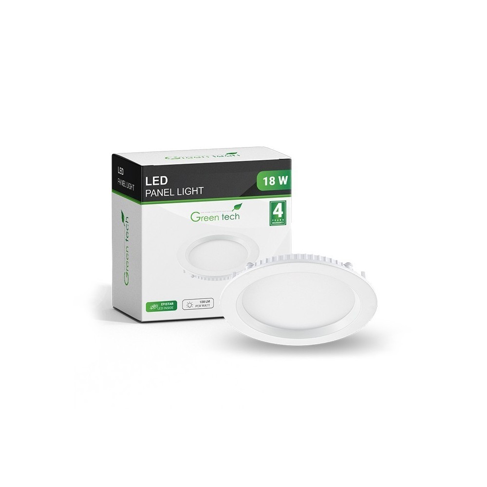 LED panel Green Tech 18W,6500K,ugradni okrugli CX-R01-18CW LED panel Green Tech 18W,6500K,ugradni okrugli CX-R01-18CW