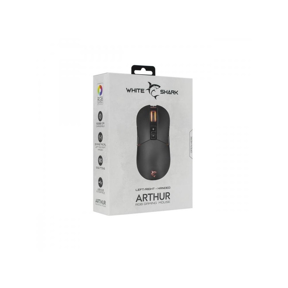 WHITE SHARK MIŠ GM-9005 ARTHUR CRNI RGB / 10.000 DPI