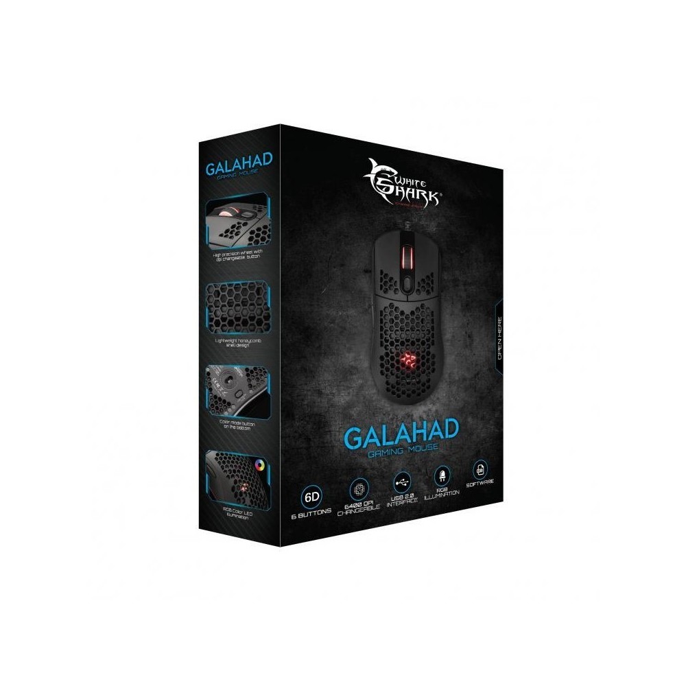 WHITE SHARK MIŠ GM-5007 GALAHAD / 6.400 DPI - CRNI