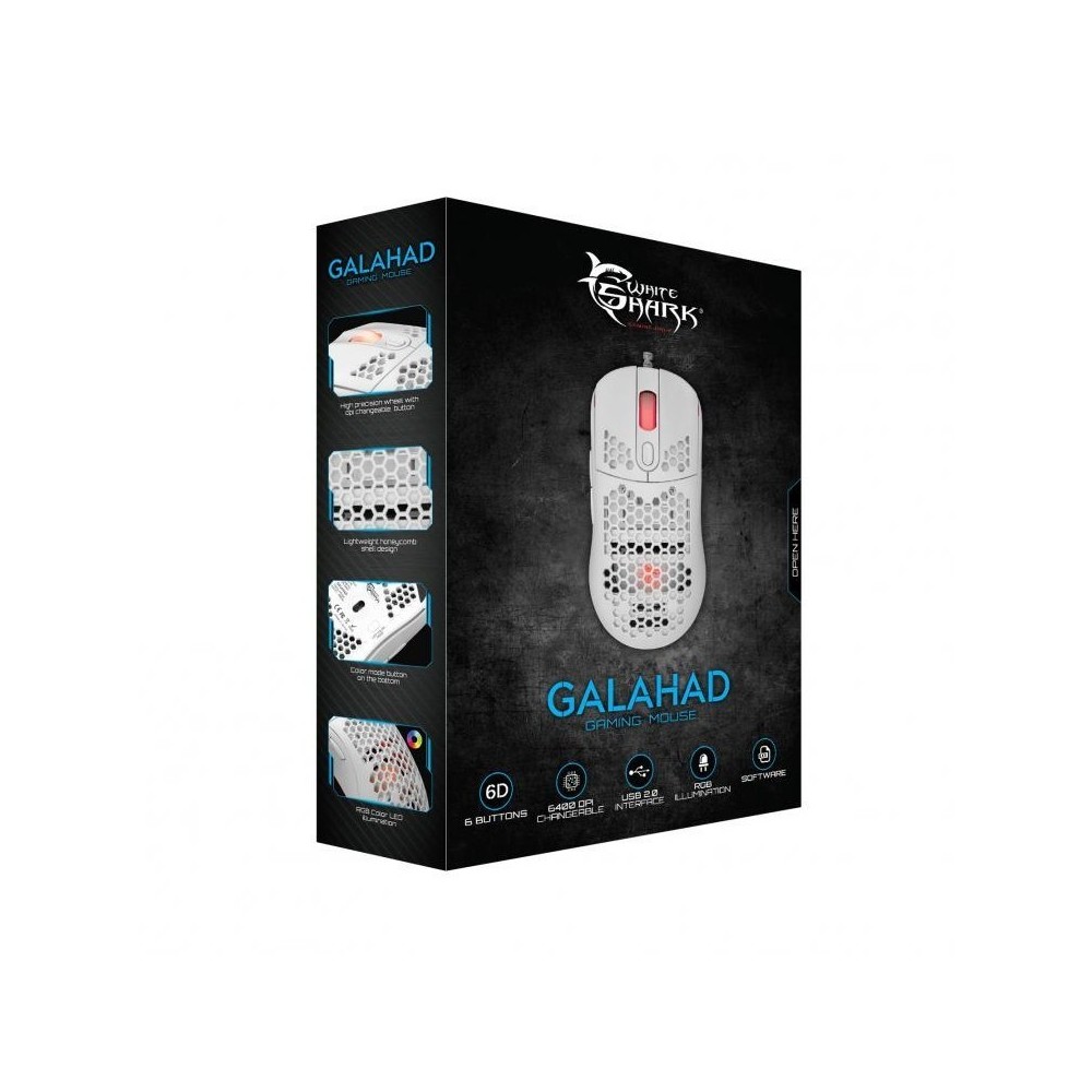 WHITE SHARK MIŠ GM-5007 GALAHAD / 6.400 DPI - BIJELI