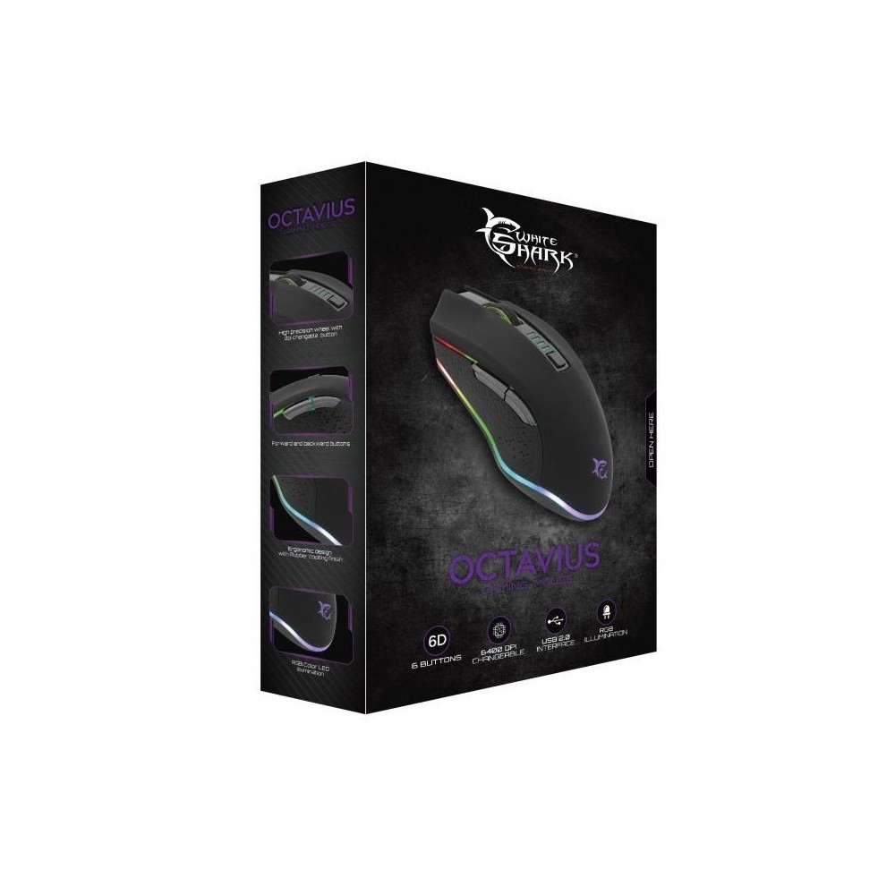 WHITE SHARK MIŠ GM-5002 OCTAVIUS RGB 6.400 DPI