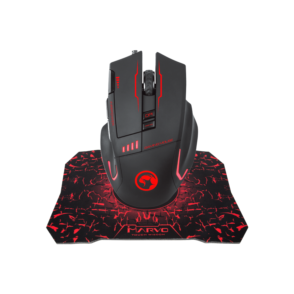 MARVO G909+G1 WIRED GAMING MOUSE+MOUSE PAD
