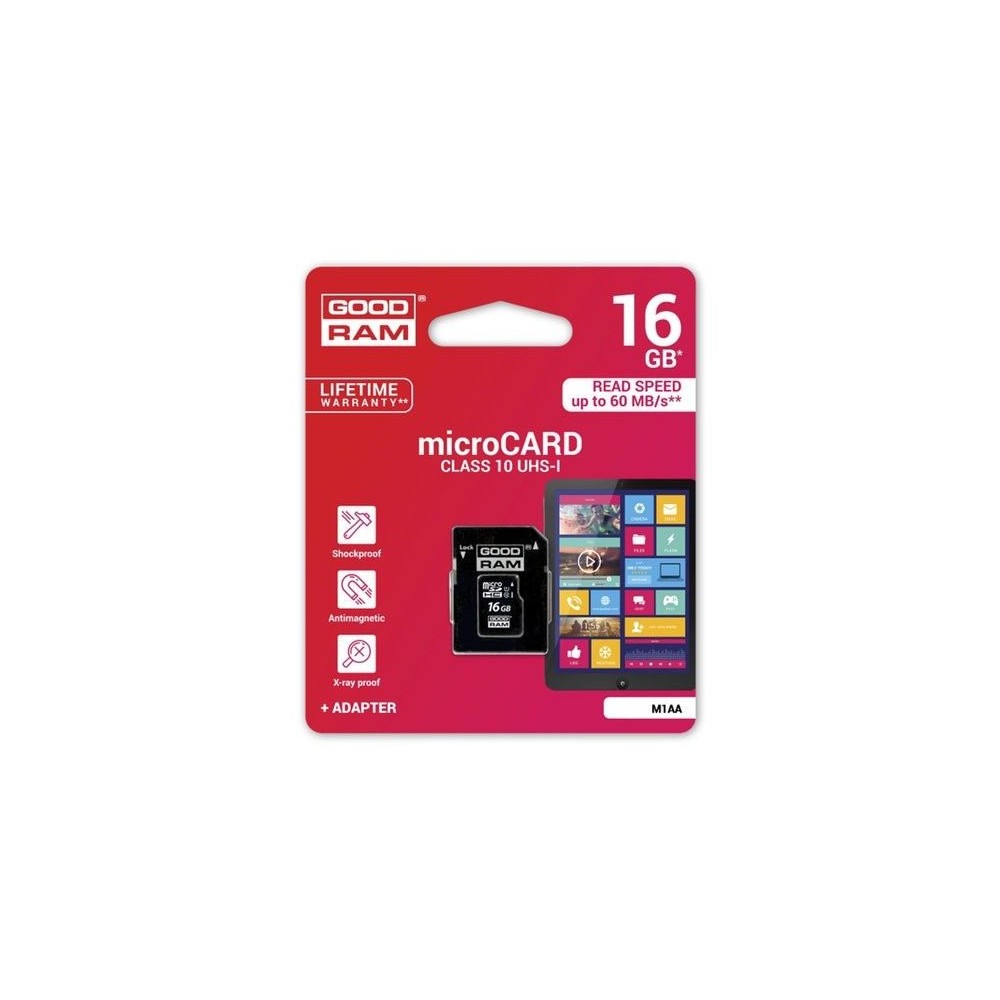 Goodram 16gb micro card class 10 uhas I+ adapter