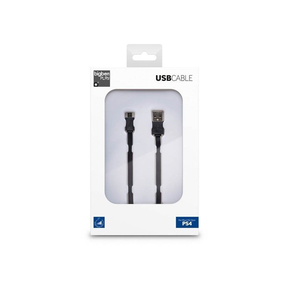 BigBen PS4 Flat USB kabel USB - Micro USB crni 3m BigBen PS4 Flat USB kabel USB - Micro USB crni 3m