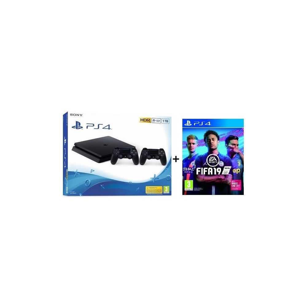 PlayStation 4 1TB F chassis + Dualshock Controller v2 + Fifa 19